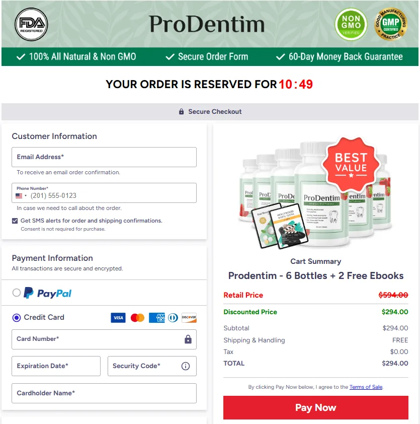 Prodentim Payment